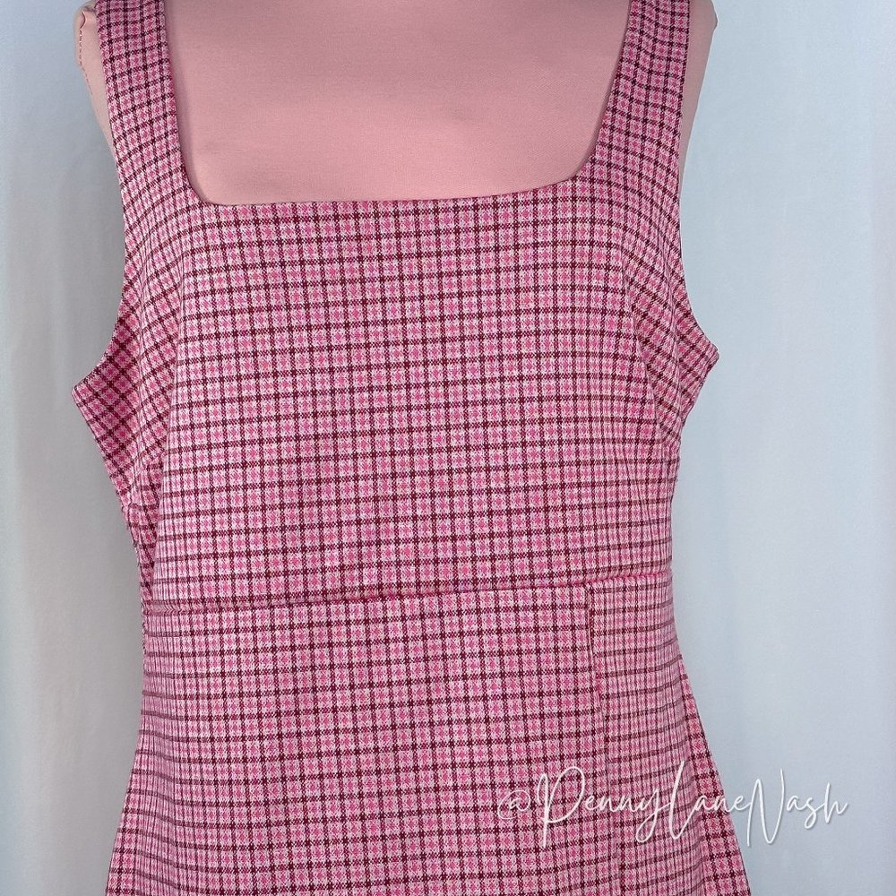 Forever 21 Plus Size Sleeveless Plaid Mini Dress Pink Multi - Picture 3 of 9